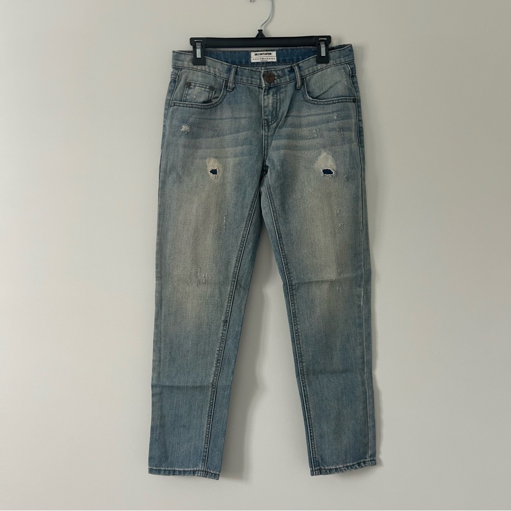 One x One Teaspoon Awesome Baggies Mid Rise Denim Jeans Blue Jack 26